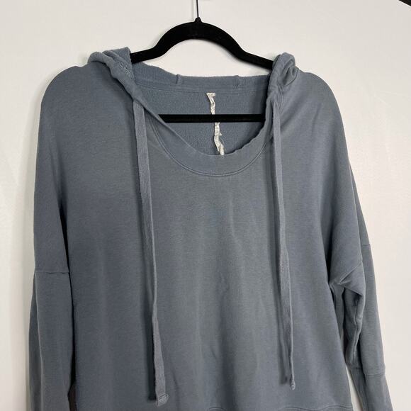 Alo XSmall Blue Pullover Hoodie Sweatshirt Scoop Neck Drawstring 3/4 Sleeve - Picture 8 of 8
